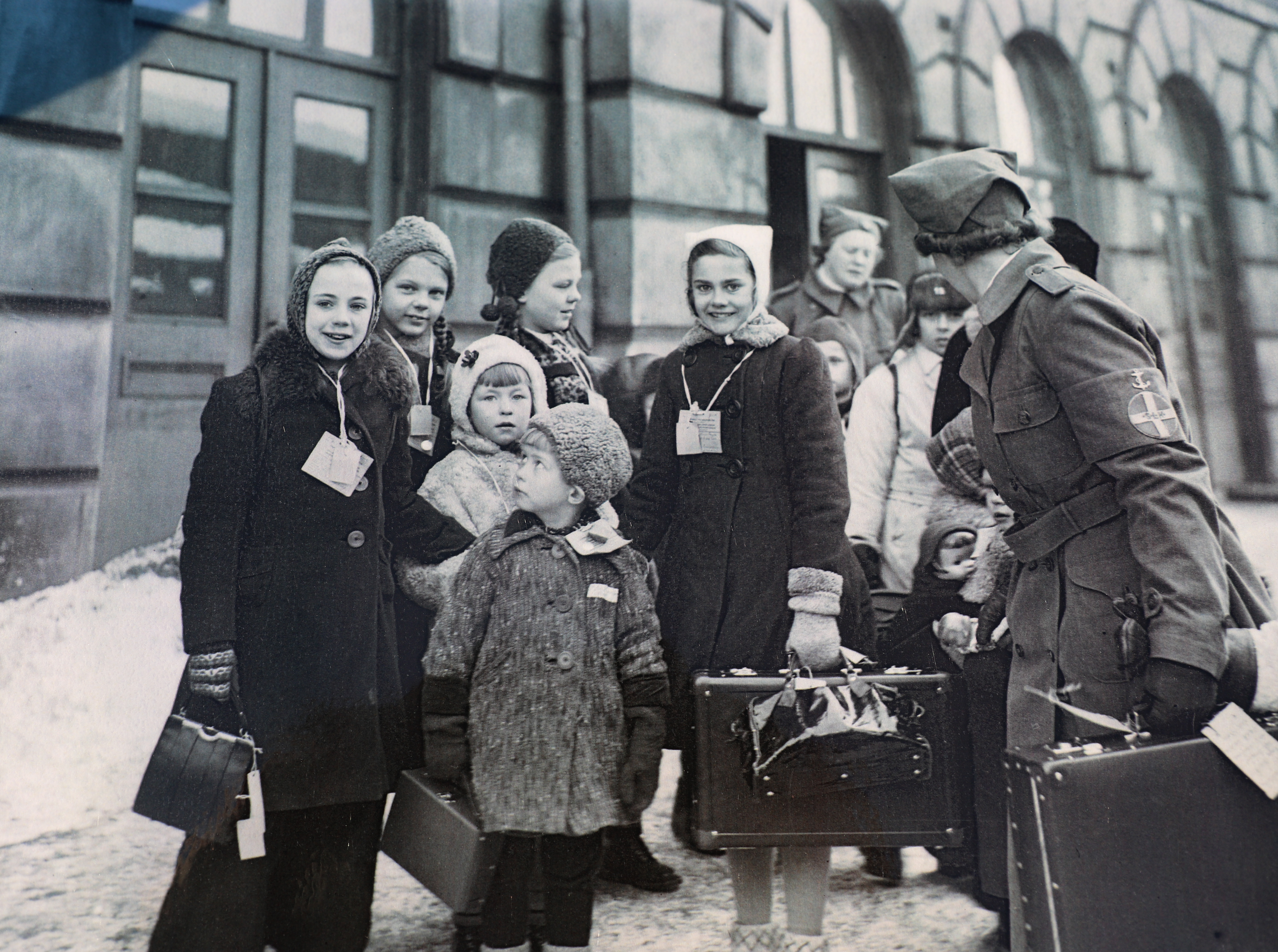 Finska krigsbarn i Stockholm. Foto från Stockholms stadsmuseum.